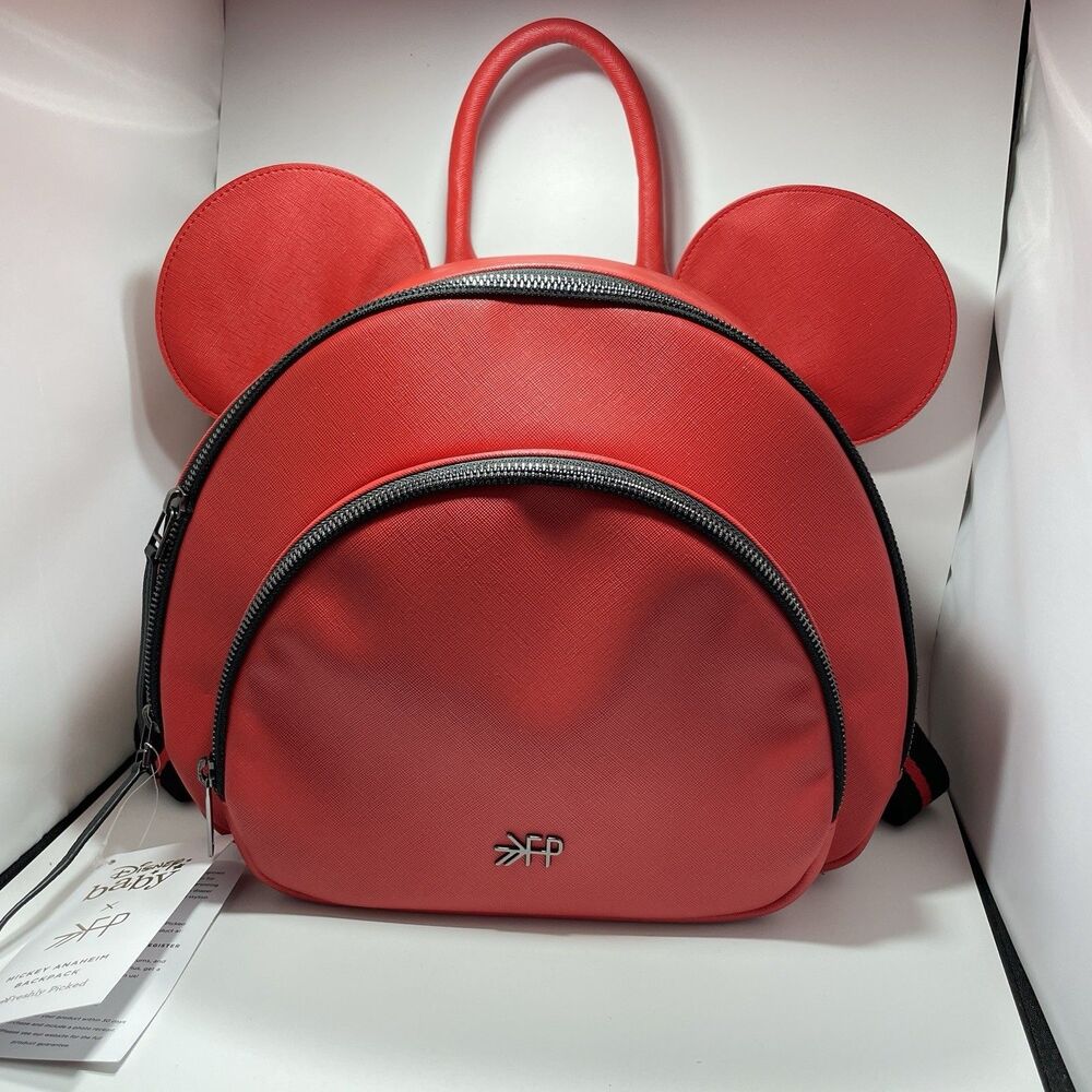 New *Rare* Disney Baby Freshly Picked Mickey Anaheim Rouge Red Diaper Backpack